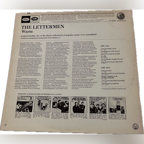The Lettermen Warm Vinyl Album - Picture 2 of 3